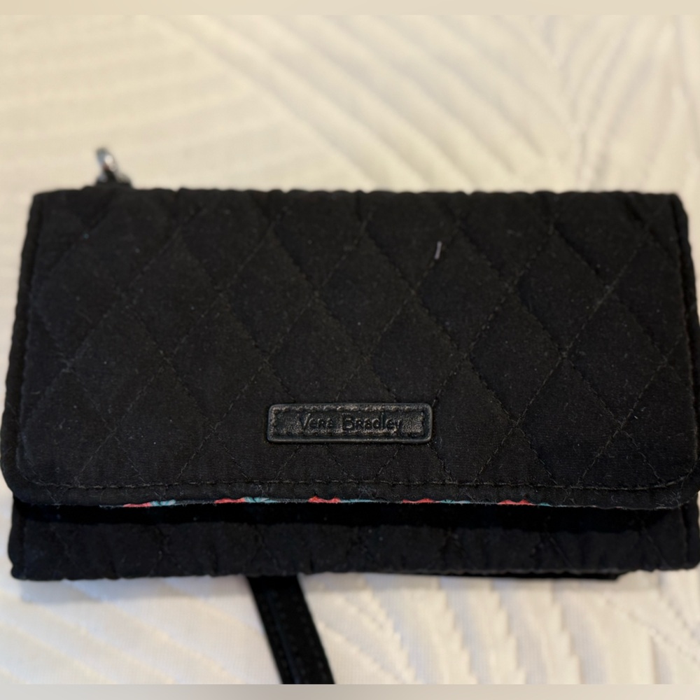 Vera Bradley Quilted Black Wristlet